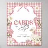 Poster Une fille d'oie sotte Cartes et cadeaux roses (Devant)