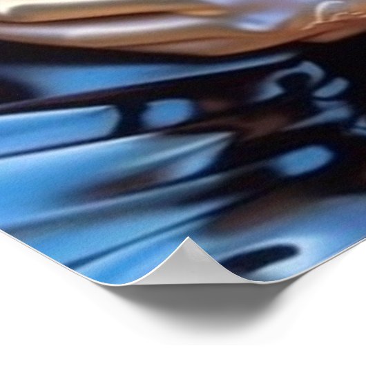 Poster Une fille et son robot chien aérographe art (Coin)