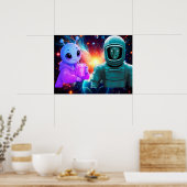 Poster Une fille extraterrestre mignonne + Un garçon extr (Cuisine)