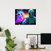Poster Une fille extraterrestre mignonne + Un garçon extr (Bureau à domicile)
