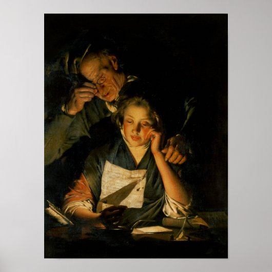 Poster Une fille lisant une lettre (Devant)