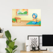 Poster Une fille musulmane qui prie (Bureau à domicile)