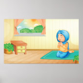 Poster Une fille musulmane qui prie (Devant)