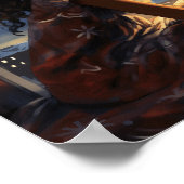 Poster Une fille noire regarde la ville le soir de Noël (Coin)