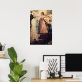 Poster Une fille qui nourrit des paons (Bureau à domicile)