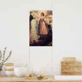 Poster Une fille qui nourrit des paons (Cuisine)