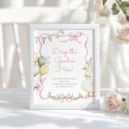 Poster Une fille rose d'oie sotte cadeaux d'anniversaire