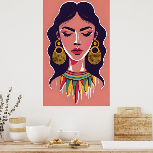 Poster Une fille timide clignote (Cuisine)