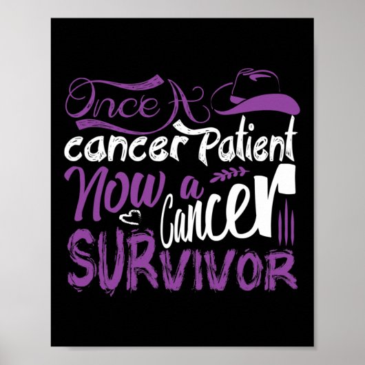 Poster Une Fois Un Patient Cancer Maintenant Un Survivant (Devant)