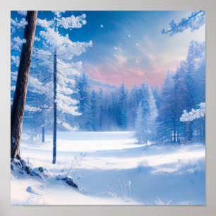 Poster Une Forêt D'Hiver À couper Le souffle