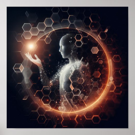 Poster Une forme de vie numérique interagissant avec une (Devant)