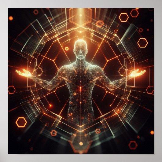 Poster Une forme de vie numérique qui se transforme dans (Devant)