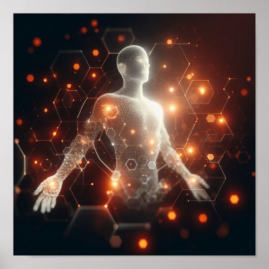 Poster Une forme de vie numérique qui se transforme dans (Devant)