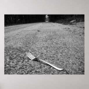 Poster Une fourche sur la route