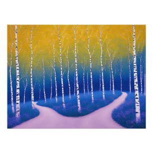 Poster Une fourchette dans le temps – Un paysage boisé