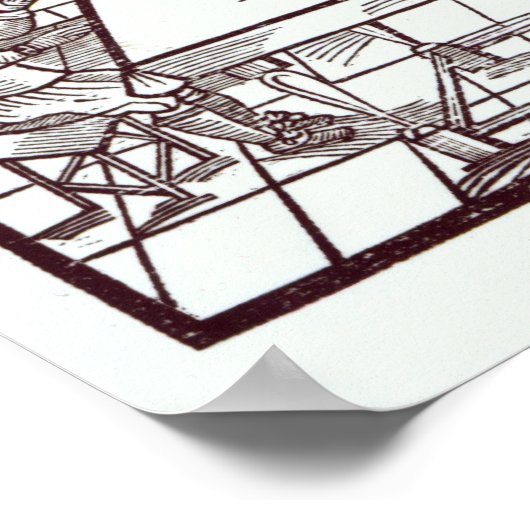 Poster Une grappe de Coxcombes' par John Taylor (Coin)