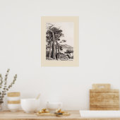 Poster Une gravure de folie en Cornouailles, Réimpression (Cuisine)