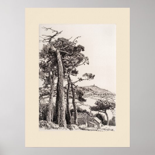 Poster Une gravure de folie en Cornouailles, Réimpression (Devant)
