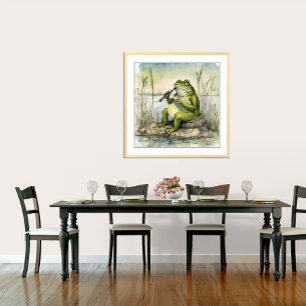 Poster Une Grenouille Jouant Un Clarinet - Art Print