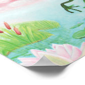 Poster Une Grenouille S'Enfonce Dans L'Étang Illustration (Coin)