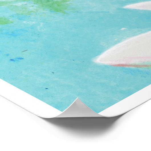 Poster Une Grenouille S'Enfonce Dans L'Étang Illustration (Coin)