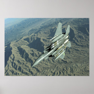 Poster Une grève Eagle de l'Armée de l'Air d'USA F-15E