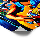 Poster Une guitariste blues dans la rue (Coin)