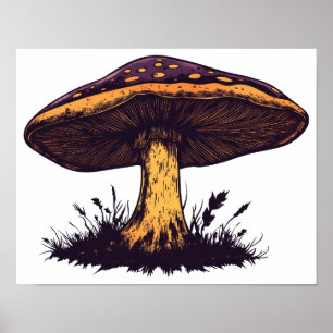 Poster Une illustration de champignon, une œuvre d'art vi