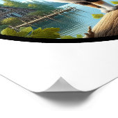Poster Une image 3D circulaire d'un beau chat Calico (Coin)