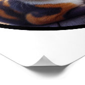 Poster Une image 3D circulaire d'un beau chat Calico (Coin)