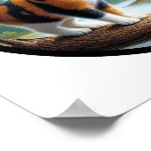 Poster Une image 3D circulaire d'un beau chat Calico (Coin)