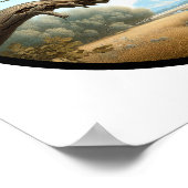 Poster Une image 3D circulaire d'un beau chat siamois (Coin)
