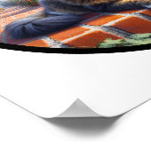 Poster Une image 3D circulaire d'un chat domestique à poi (Coin)