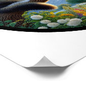 Poster Une image 3D circulaire d'un chat domestique à poi (Coin)