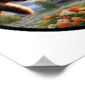 Poster Une image 3D circulaire d'un chat domestique à poi (Coin)
