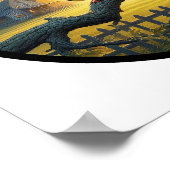 Poster Une image 3D circulaire d'un chat domestique à poi (Coin)
