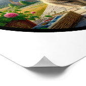 Poster Une image 3D circulaire d'un chat domestique à poi (Coin)