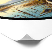 Poster Une image 3D circulaire d'un Garrot à œil d'or (Coin)