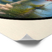 Poster Une image 3D circulaire d'une belle cigogne blanch (Coin)