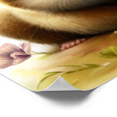 Poster Une image aquarelle 3D d'un jeune loir (Coin)