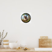 Poster Une image circulaire 3D d'un beau chat siamois (Cuisine)