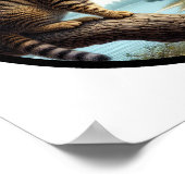 Poster Une image circulaire 3D d'un beau tabby Cat (Coin)
