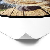 Poster Une image circulaire 3D d'un beau tabby Cat (Coin)
