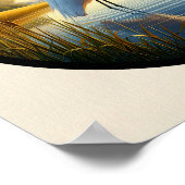 Poster Une image circulaire 3D d'un bel aigrette (Coin)