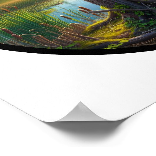 Poster Une image circulaire en 3D d'un canard à Majard vo (Coin)