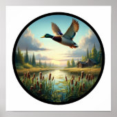 Poster Une image circulaire en 3D d'un canard à Majard vo (Devant)
