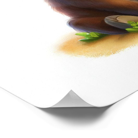 Poster Une image en 3D d'un joli jeune taureau (Coin)