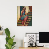 Poster Une Indienne engagée dans les pensées | Mur (Bureau à domicile)