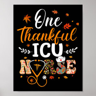 Poster Une Infirmière Icu Remerciante Thanksgiving Drôle