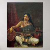 Poster Une jeune femme avec une veena (Devant)
